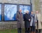 Carl, Ernest Cheryl and Rodney Smyth beside the noticeboard which was presented by Ernest Smythe to Holy Trinity, Killiney, in memory of his wife, Lillian (Babs) Smythe, and which was dedicated on Sunday February 2. 