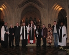 Members of the Discovery Committee following their re-dedication by the Archbishop of Dublin (centre).