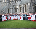 Current and former Choristers of Christ Church Cathedral pictured outside the Cathedral following Evensong in the Cathedral to mark the foundation of the the association of past-choristers of the Cathedral.