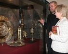 Dean Dermot Dunne gives Minister Mary Hanafin a guided tour of the cathedral at the Rediscover Christ Church Book Launch.