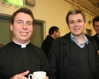 The Revd David McDonald (left), Curate of the Christ Church Cathedral Group of Parishes with Paul Arbuthnot, ordinand in the Church of Ireland Theological Institute at the reception following the ordination of the Revd Ruth Elmes to the Priesthood in St Brigid's Church, Stillorgan.