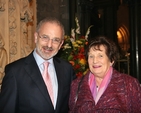 Michael Murphy, author and broadcaster with RTE, pictured with Avril Gillatt, Area Vice President, Mothers' Union, at the Irish Cancer Society Ecumenical Service in Christ Church Cathedral. Michael and Avril both grew up in Castlebar. Avril also worked with the Irish Cancer Society for 25 years.