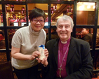 Archbishop Michael Jackson pictured with Ms Isabella Luk of St Paul’s Church Council in Hong Kong.