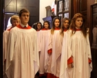 The choir of The King’s Hospital School enter St Ann’s Church, Dawson Street, for the annual Service of Thanksgiving for the Gift of Sport which took place yesterday evening (March 30). 