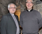 The Revd Ken Rue and the Revd Garth Bunting at the launch of BACI’s 2014 Lent Bible Study resource in Christ Church Cathedral yesterday (January 17). 