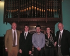 Pictured at the C V Stanford Concert in St Stephen's Church were Michael Webb, Chairman of the Irish Stanford Society; Sean Boylan and Darren Magee, organ scholars; Adel Commins and John Covell, Chairman of the Stanford Society. Photo: Melissa Webb
