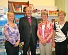 Patron of the Sunday School Society, the Most Revd Dr Michael Jackson, Archbishop of Dublin and Bishop of Glendalough, pictured with the society’s Chairperson, Heather Wilkinson (second from right), and staff of the society’s resource centre in Holy Trinity Church, Rathmines, Gillian Kohlmann and Betty Cox.