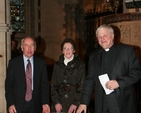 Pictured with one of the two ornamental urns presented to them in recognition of their contribution to the United Dioceses are the former Archdeacon of Glendalough, the Venerable Edgar Swann (right) and his wife, Gladys with the Lay Honorary Secretary of Glendalough, Ron Condell.