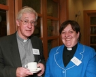 Canon John McCullagh, Dublin, and the Revd Elaine Murray, Cashel, pictured on the first day of the Church of Ireland General Synod in Armagh. Photo: David Wynne.