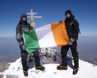 Graham Kinch from Dun Laoghaire and Ian Taylor of Leixlip, both congregants in CORE in Dublin at the summit of Mount Elbrus, the highest mountain in Europe (18,510 ft). The two are shortly to attempt to climb Mount Everest, the last of four climbs they are undertaking in aid of the Fields of Life project.