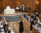 Margaret Bridge conducts Trinity Chapel Choir at the Festival Eucharist to mark the 250th anniversary of the choir. 