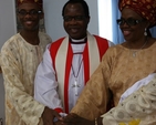 The Archbishop of Lagos, the Most Revd Adebola Ademowo pictured with his son, Ife and his wife, Oluranti celebrates his birthday in Whitechurch Parish in Dublin.