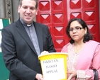 Pictured is the Revd Victor Fitzpatrick, Curate of St Ann's and St Stephen's with HE Naghmana Hashmi, Ambassador of Pakistan at the sit out at St Ann's in aid of the relief of suffering following the floods in Pakistan.
