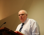 The Revd Eddie Coulter, Superintendent of Irish Church Missions in Immanuel Church, Bachelor's Walk speaking at a meeting addressed by the Dean of Sydney, Phillip Jensen.
