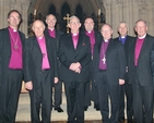 Bishops pictured following the Eucharist in Christ Church Cathedral to mark the retirement of Archbishop Neill (centre).