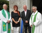 Canon John Clarke, Bernadette Glover, Alan Fox, (church wardens) and the Revd Ken Rue at his introduction to Killiskey Parish.