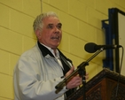 Campaigner for the Homeless, Fr Peter McVerry speaking to students of King's Hospital at the School's Charter Day Festivities.