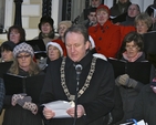 The Lord Mayor of Dublin, Gerry Breen, pictured reading at the Ecumenical Carol Singing in front of the Mansion House, Dawson Street, Dublin.