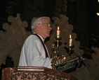 Fr Brian O’Connell, a priest of the Marist order and a native of New Zealand, pictured giving the sermon at the memorial service in Christ Church Cathedral for the 29 miners who died in the Pike River coal mine disaster. 