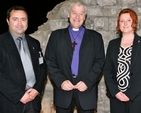 Adrian Cristea, programme officer with Dublin City Interfaith Forum, Archbishop Michael Jackson and chairperson of Dublin City Interfaith Forum, Sinead Lynch at the organisation’s inaugural seminar in the Wood Quay Venue. 
