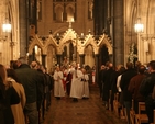 The procession at the close of the Easter Vigil in Christ Church Cathedral.