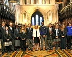 Students from schools around Ireland with the Minister of Education and Skills, Jan O’Sullivan TD in St Patrick’s Cathedral for the service marking the start of the academic year. 
