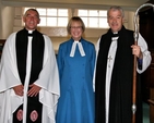 Revd Canon Dr Heather Morris, President Elect of the Methodist Church in Ireland, preached at the annual New Law Term Service in St Michan’s on October 1. She is pictured with Archdeacon David Pierpoint and Archbishop Michael Jackson. 