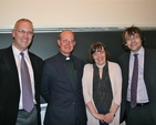 The Revd Dr Maurice Elliott, Director of the Church of Ireland Theological Institute; the Revd Canon Paul Avis, General Secretary of the Church of England’s Council for Christian Unity; Elizabeth Kelly, Chair of the Dublin Council of Churches; and Dr Andrew Pierce, Lecturer in Intercultural Theology and Interreligious Studies at the Irish School of Ecumenics, pictured before the 'The Ecumenical Consequences of the Anglican Communion' lecture in Trinity College Dublin.