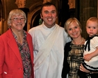 Newly ordained deacon, Revd Rob Clements with his wife Julia and their daughter Sophia and Rob’s mother Etta. 