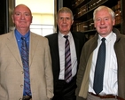 Librarian assistants at Marsh’s Library, Declan Synnott, John Keating and John Keaney at the opening of Marsh’s annual exhibition, ‘Marvel’s of Science – Books That Changed the World’.