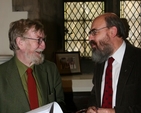 The Revd Patrick Comerford (right) and Professor William McCormack at a recent Church of Ireland Historical Society Meeting in Christ Church Cathedral. Both delivered papers at the meeting.