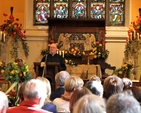 Archdeacon Ricky Rountree, Rector of Powerscourt with Kilbride, introduces the Kilbride Harvest Service which concluded the four day Festival of Fruit and Flowers in St Brigid’s Church. The choir of Christ Church Cathedral sang the service of Choral Evensong. 