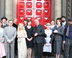 Pictured is the Cast of A Wilde Night Out in St Ann's, Dawson Street with the Vicar of St Ann's. (Back left to right) Alex Runchman (Lord Henry Wotton), Mimi Goodman (Lady Hunstanton), Amy Boylan (Mrs Allonby), Emily Johnson (Lady Stutfield) Elder Roche (Basil Hallward) (front left to right) Erin de Young (Cecily Cardew), Fergus McCarthy (Dorian Gray), Eva Butterley (Hester Worsley), Lucy Jones (Producer), the Revd David Gillespie (Vicar of St Ann's), Lena Doyle (Maid), Clare Hayes-Brady (Gwendolyn Fairfax) and Brian Brazil (James Vane)