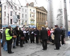 An Ecumenical Easter morning service by the Spire in Dublin’s O’Connell street. Worshippers from local Church of Ireland, Methodist and Salvation Army congregations participated.