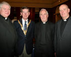 Msgr John O’Connor; Cathaoirleach of Dun Laoghaire Rathdown County Council, Cllr John Bailey; Dean–Elect of St Patrick’s Cathedral, Canon Victor Stacey; and Archdeacon of Glendalough, the Ven Ricky Rountree at the civic recption in Dun Laoghaire’s County Hall to mark the election of Canon Stacey as Dean.