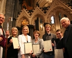 The Archbishop of Dublin with some of the students who successfully completed a year of the Certificate Course in Church Music. Also pictured is the Venerable Edgar Swann, Chairman of the Diocesan Committee for Church Music.