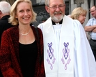 Revd Martin O’Connor with his wife Christine outside Christ Church Cathedral following his Ordination to the Priesthood on September 30. 