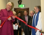 The Archbishop of Dublin officially opens a new wing at St John's House. With him (from left) are Aileen Egan (Matron), Catherine Martin, Activity Carer, Bryan Burdett, Sheltered Housing Manager, Ivor Moloney, Chairman, Fr Sean Hynes, Roman Catholic Chaplain, and Joan Kirk, Lay Church of Ireland Chaplain.