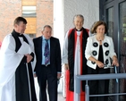 The new extension to St Andrew’s National School in Malahide was officially opened by Susie Hall (centre), longstanding member of the board of management. She is pictured with the Revd Dr Norman Gamble, school principal Trevor Richmond and Archbishop Michael Jackson.