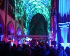 Some of the spectacular lighting at 3 Rock's Essential at Christ Church carol service for young people.