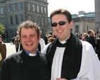 Pictured is the Chaplain of Trinity College Dublin, the Revd Darren McCallig (right) with his Methodist/Presbyterian counterpart, the Revd Julian Hamilton shortly after the service of Thanksgiviing and commemoration on Trinity Monday.