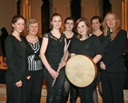 The Revd Sonia Gyles (right), Rector of Sandford and Milltown with the Alex College Trad Band at the Evening of Music and Song in Sandford Parish Church.