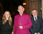 Pictured at the Diocesan Schools Service in Christ Church Cathedral were the Revd Sonia Giles, Rector of Sandford; the Most Revd Dr John Neill, Archbishop of Dublin; and Martin O'Connor, Education Advisor, Bishops' Appeal.
