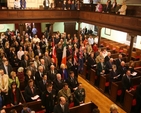 The procession of the flags at the service of commemoration and thanksgiving for ANZAC day organised by the New Zealand Ireland Association. The flags include the Irish, Turkish, Australian and New Zealand Flags.