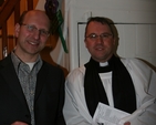 The Revd Ian Poulton, Rector of St Matthias' (right) with Roger Childs, Editor of Religious Programmes on RTE at an Ecumenical Service at St Matthias' Church, Killiney at which Mr Childs preached.