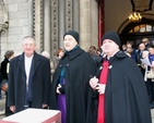 Archbishop Diarmuid Martin, Archbishop Michael Jackson and Vicar of St Ann’s Revd David Gillespie during the Black Santa Sit Out.