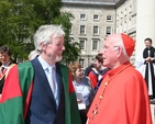 His Eminence Sean Cardinal Brady with the Provost of Trinity College, Dublin Professor John Hegarty during the Cardinal's visit there to preach at the Trinity Monday service of Thanksgiving and Commemoration