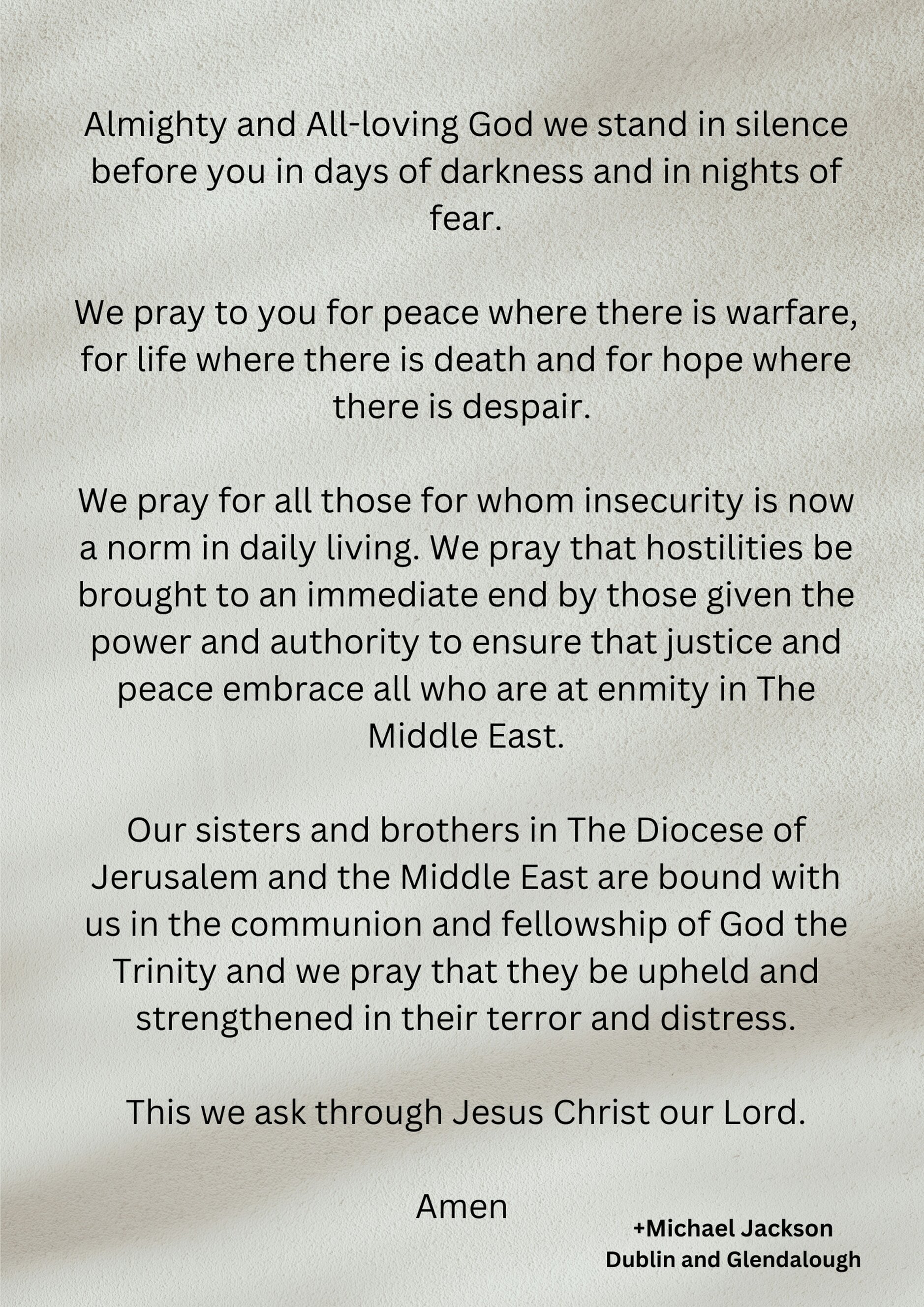 A Prayer for Peace Amid Escalating War