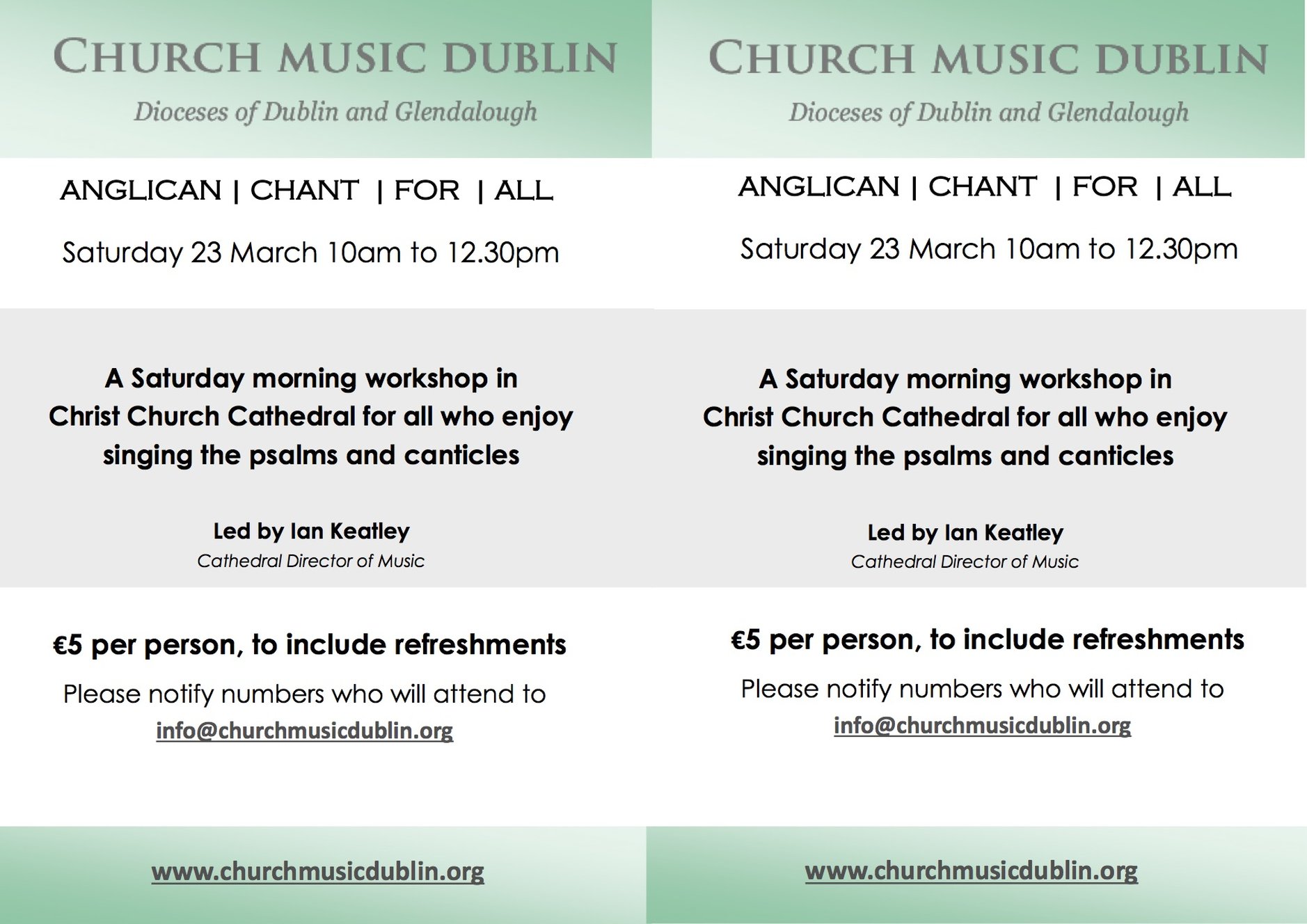 Anglican Chant For All Workshop in Christ Church Cathedral