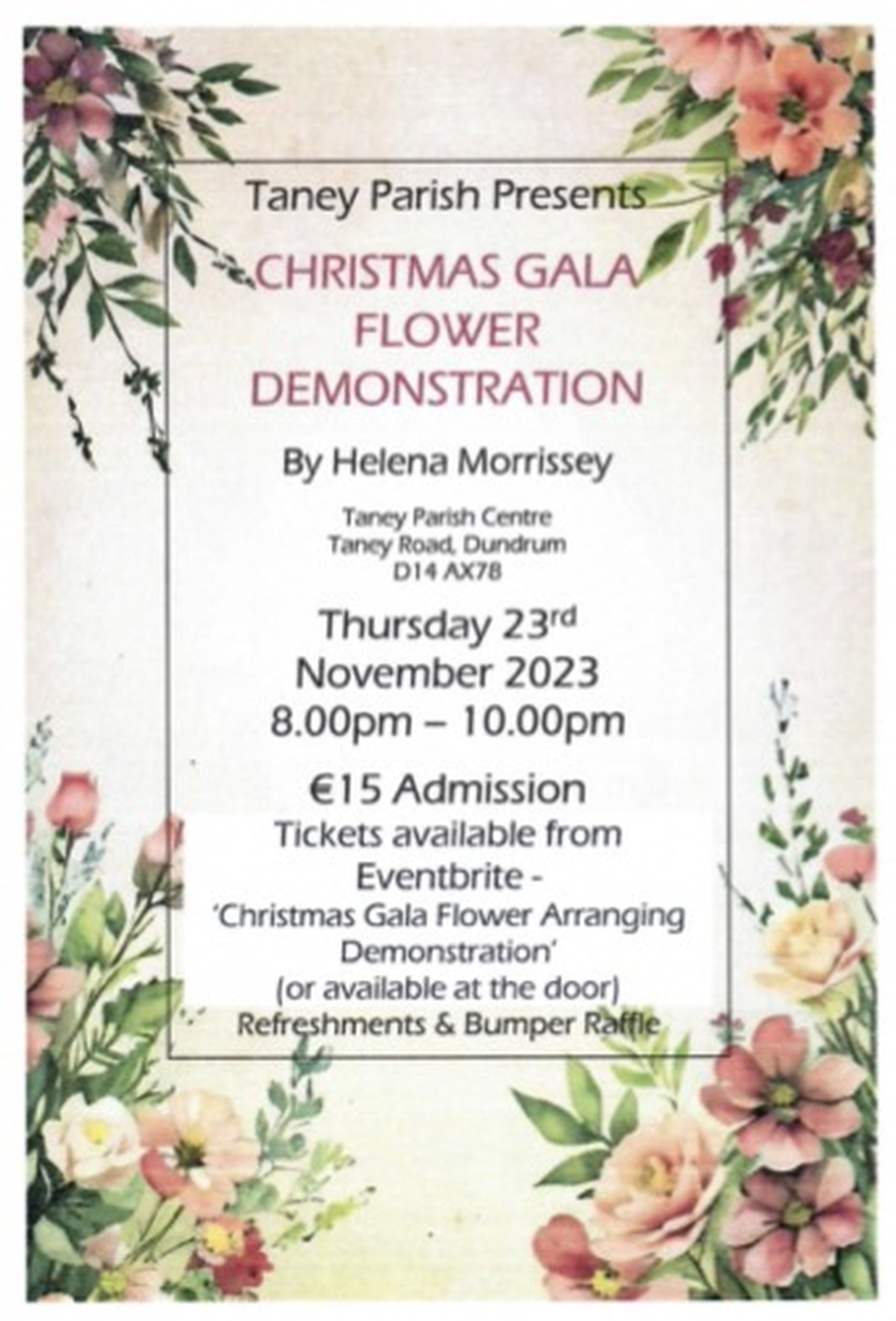 Christmas Gala Flower Demonstration – Taney